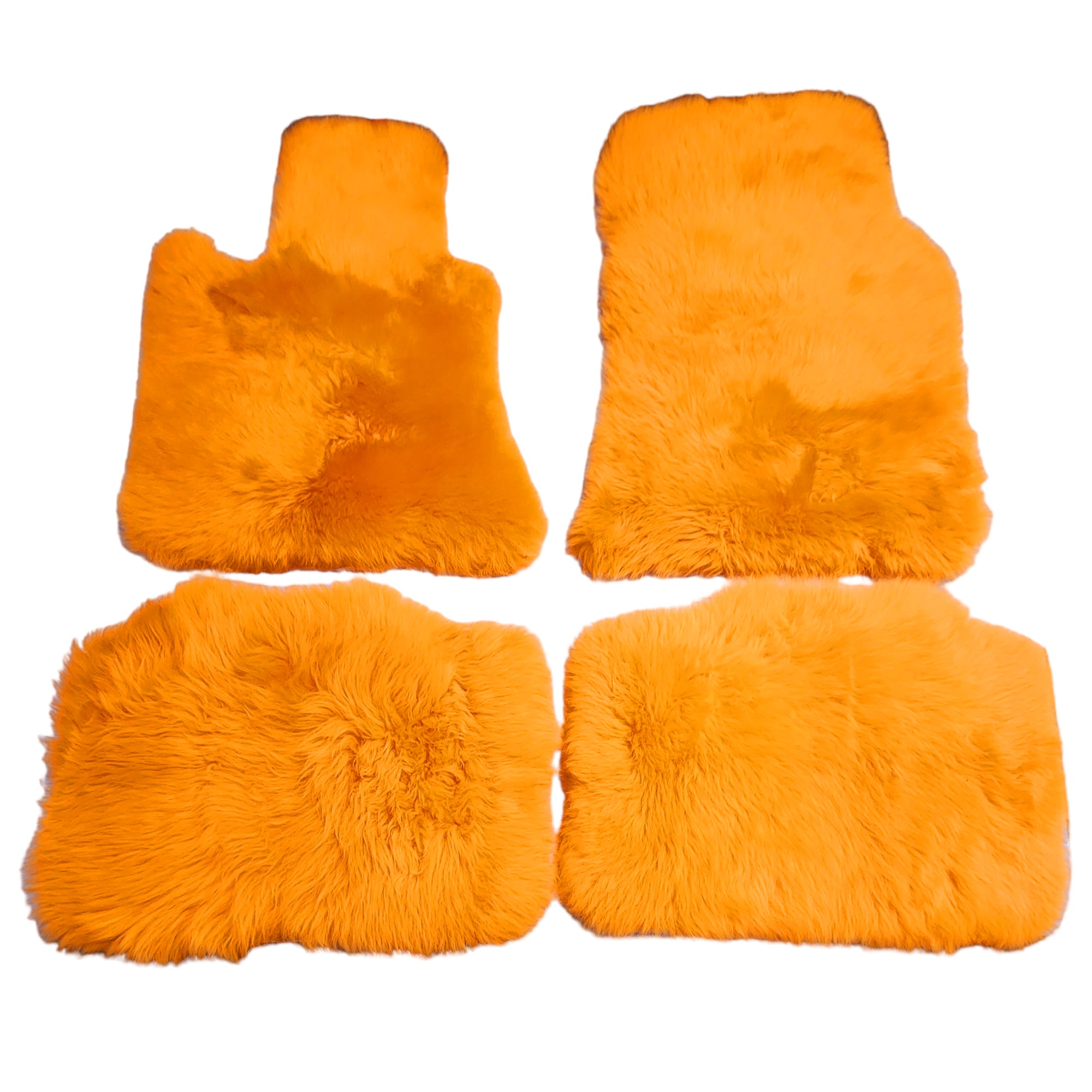 Orange Genuine Sheepskin Floor Mats