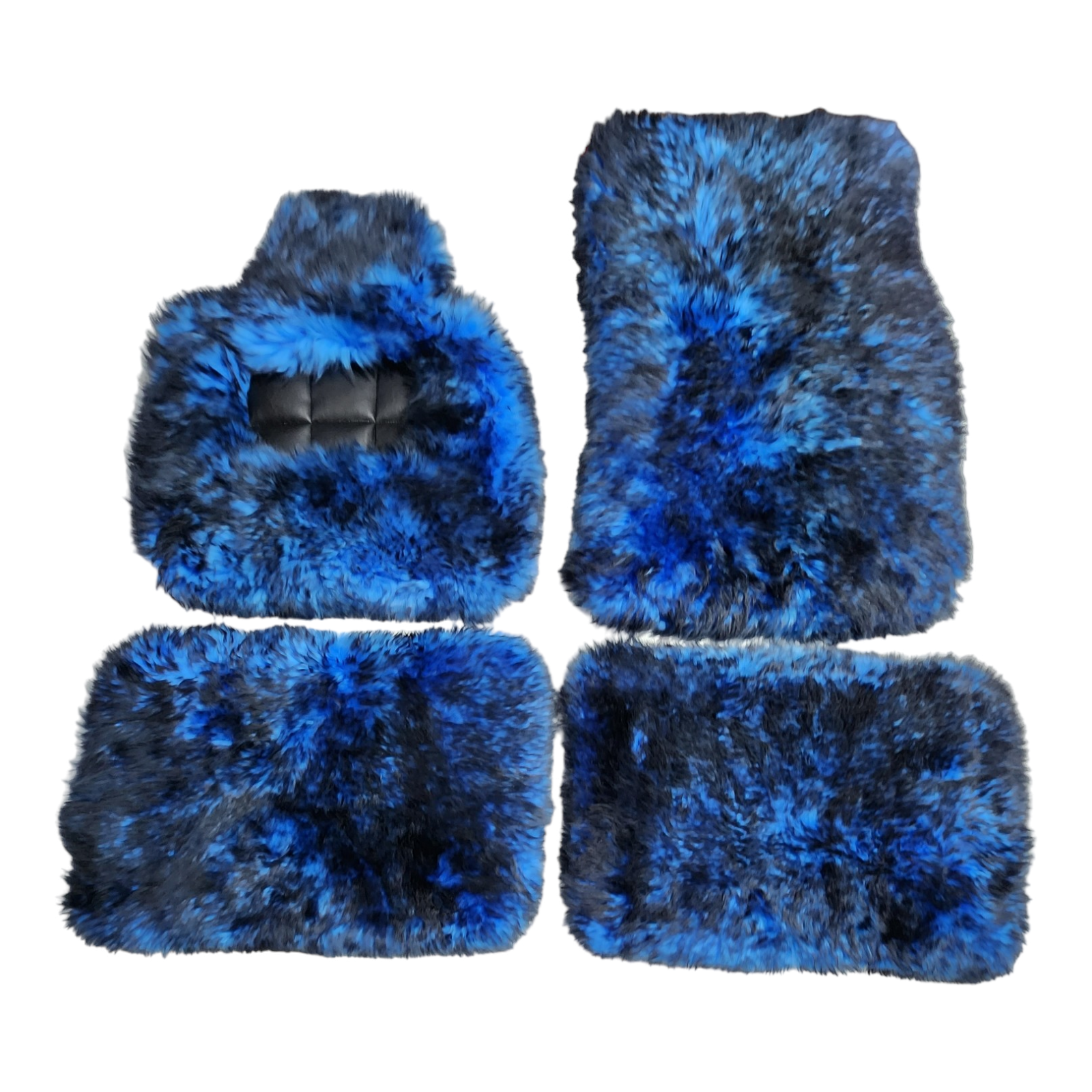 Blue with Black Tips Sheepskin Floor Mats