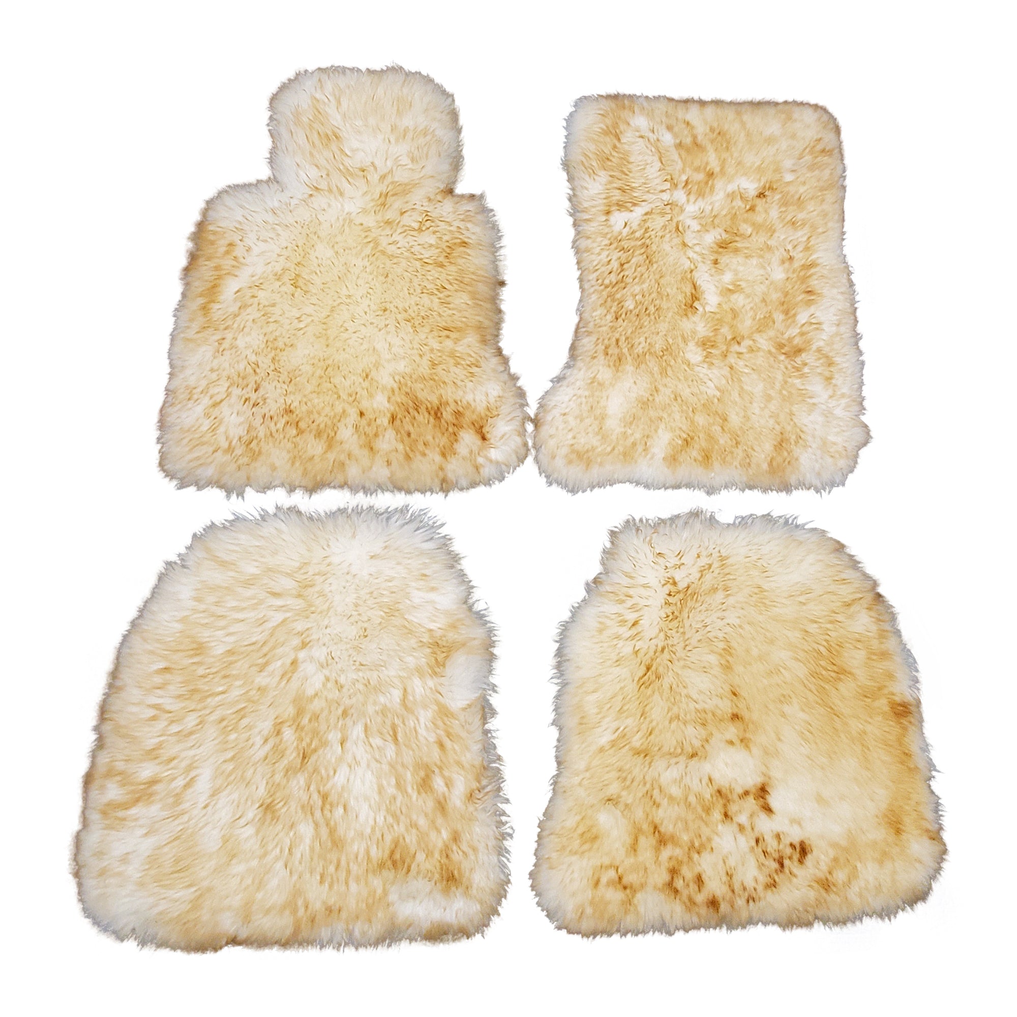White and Tan Tipped Sheepskin Floor Mats