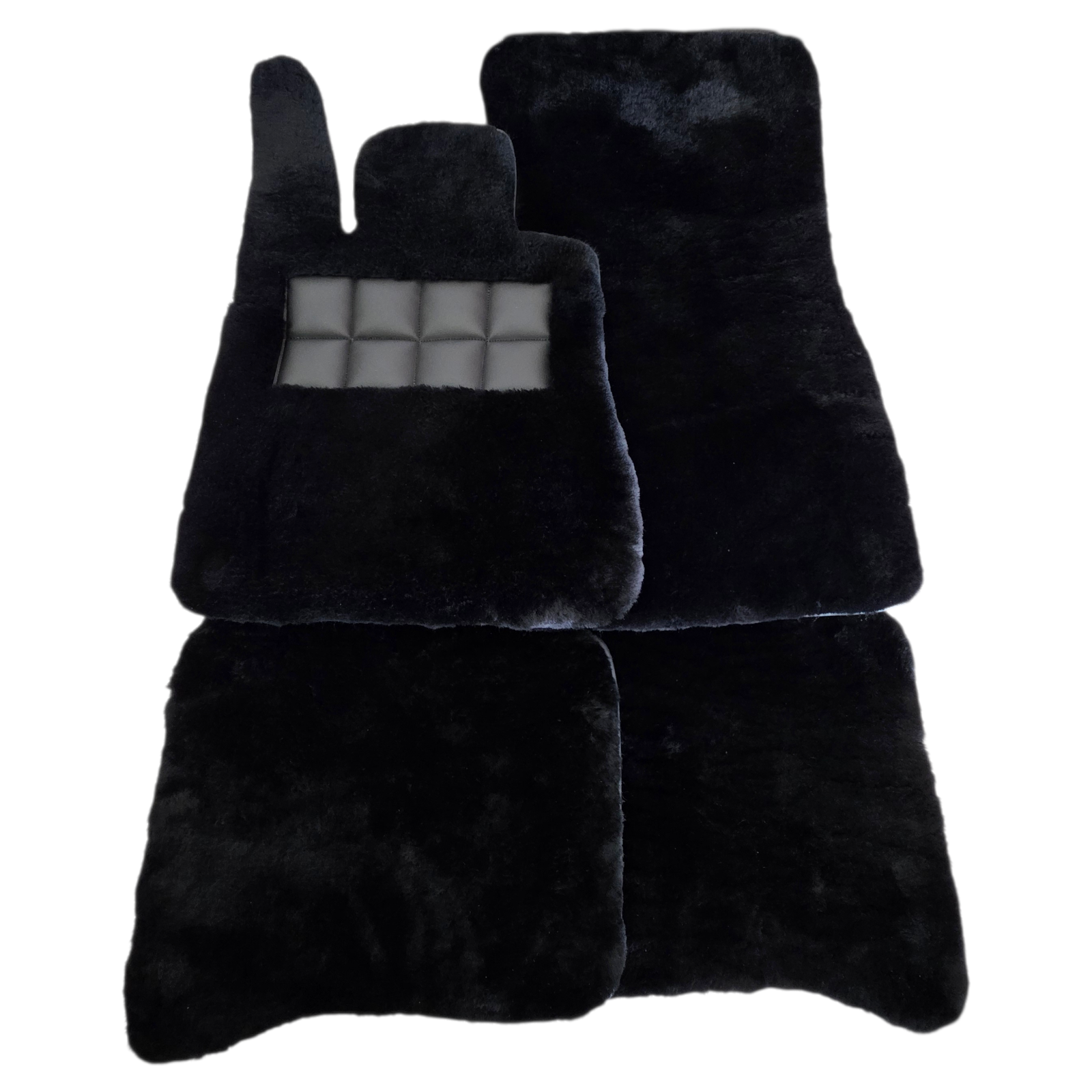 Black 1-Inch Sheepskin Floor Mats — Cullinan