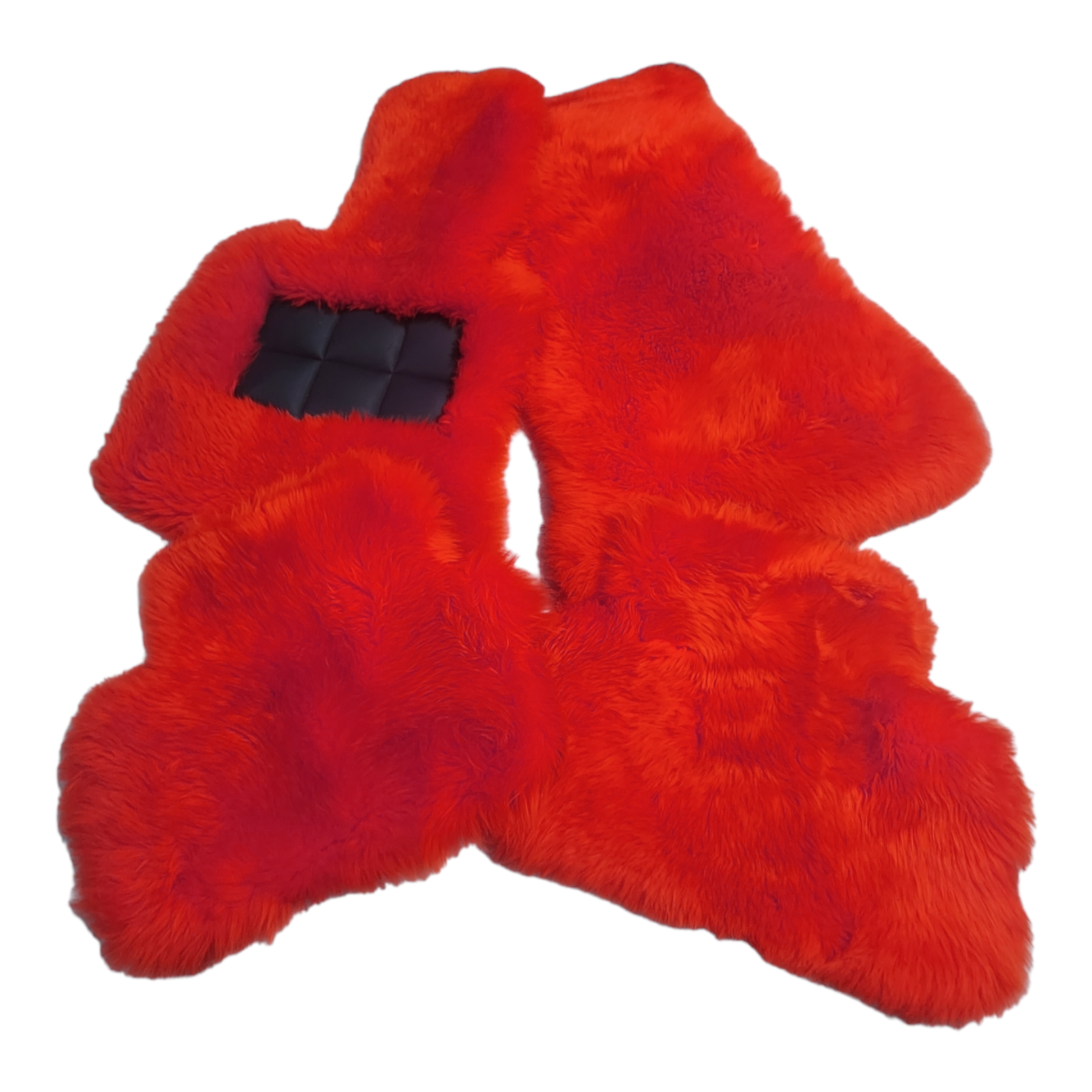 Bright Red Genuine Sheepskin Floor Mats