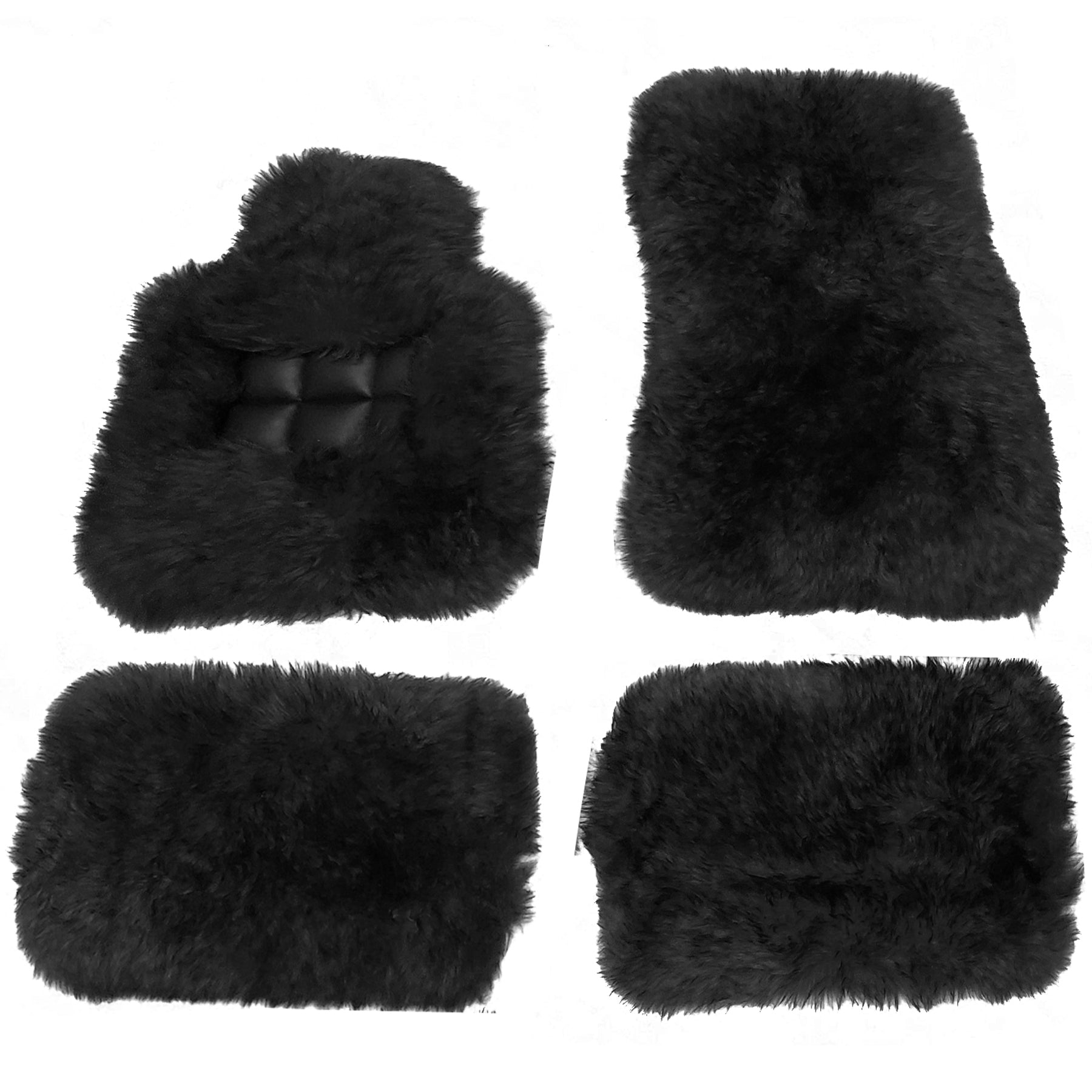 Extra-Plush Black Genuine Sheepskin Mats