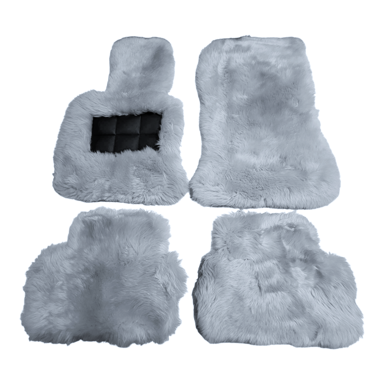 Gray Long-Wool Sheepskin Floor Mats